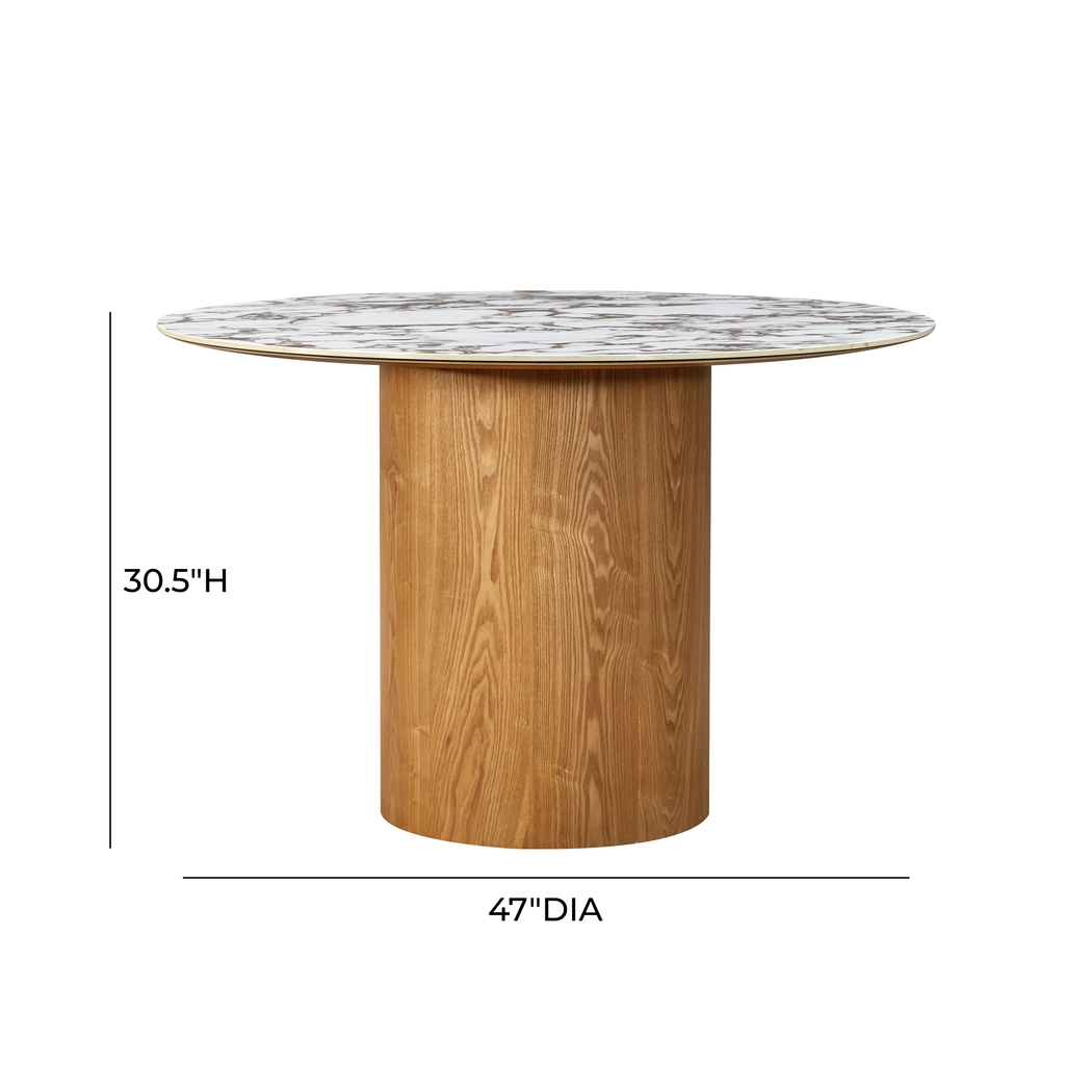 Chaytor Brown Round Dining Table - Thumbnail - Image 5