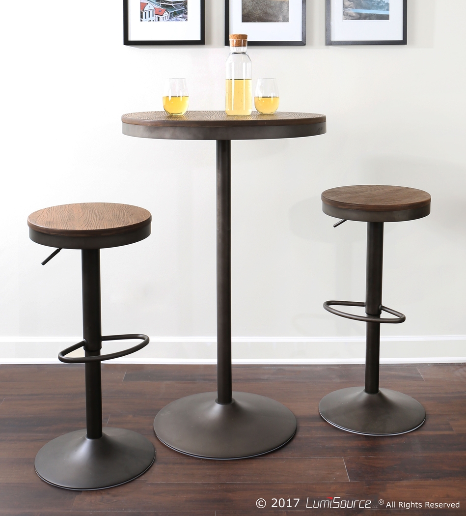 Chaz Brown 3 Pc Bar Height Dining Set - Thumbnail - Image 2