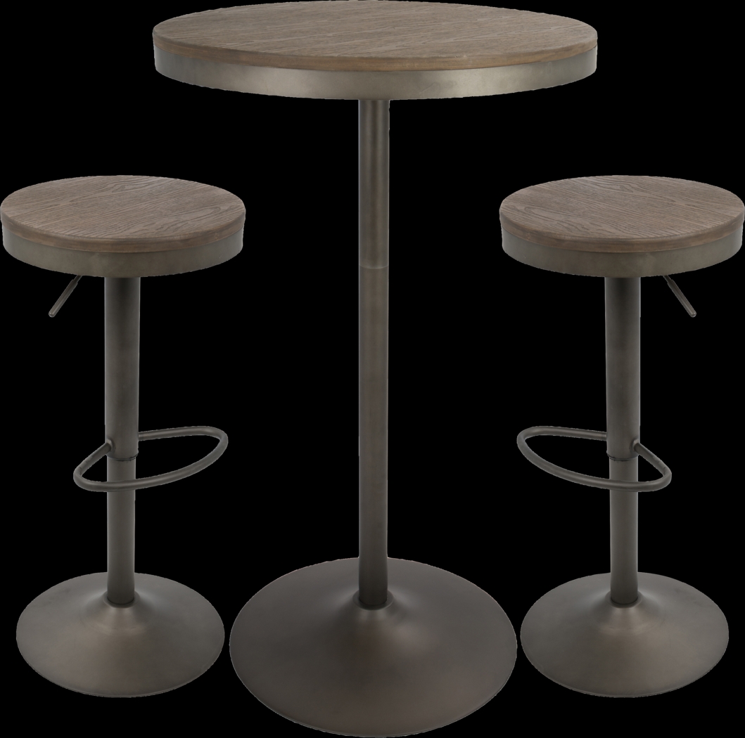 Chaz Brown 3 Pc Bar Height Dining Set - Thumbnail - Image 1