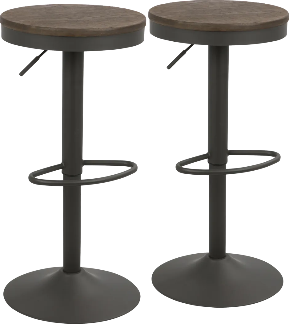 Chaz Gray-Brown Barstool (Set of 2) - Thumbnail - Image 1