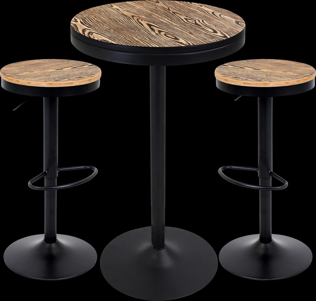 Chaz Light Brown 3 Pc Bar Height Dining Set - Thumbnail - Image 1