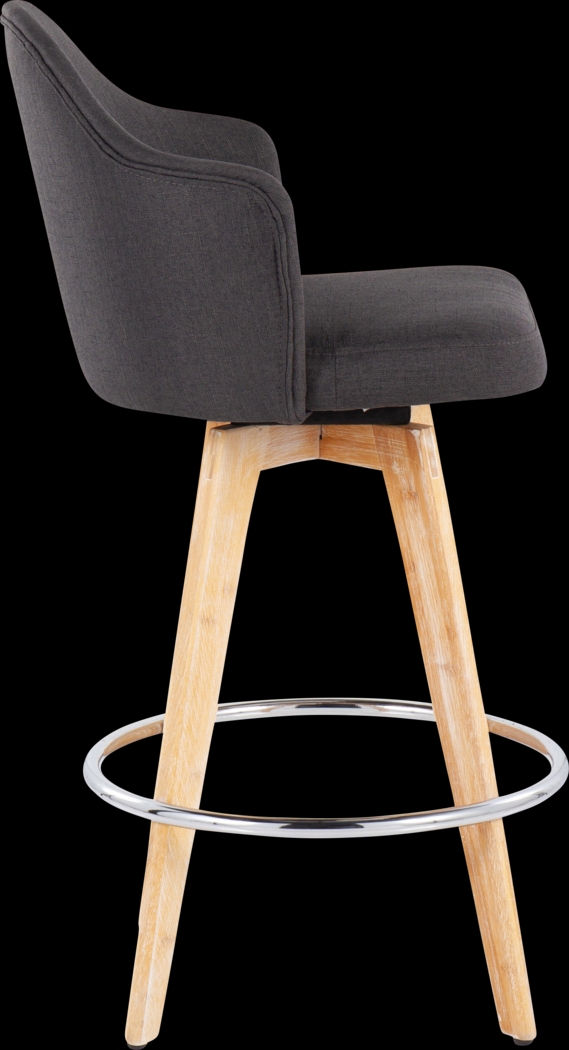 Chazmin Charcoal Counter Height Stool, Set of 2 - Thumbnail - Image 3