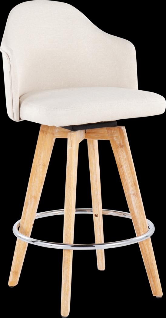 Chazmin Cream Counter Height Stool, Set of 2 - Thumbnail - Image 2