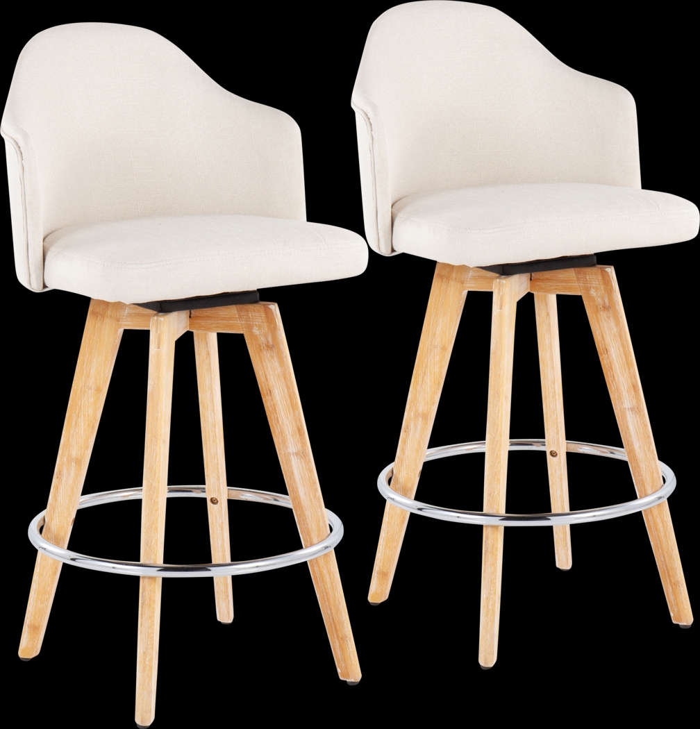 Chazmin Cream Counter Height Stool, Set of 2 - Thumbnail - Image 1