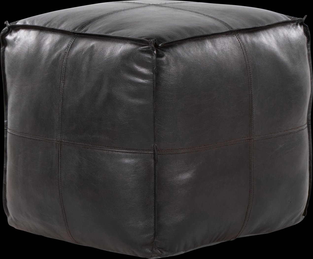 Cheerie II Black Pouf - Thumbnail - Image 1