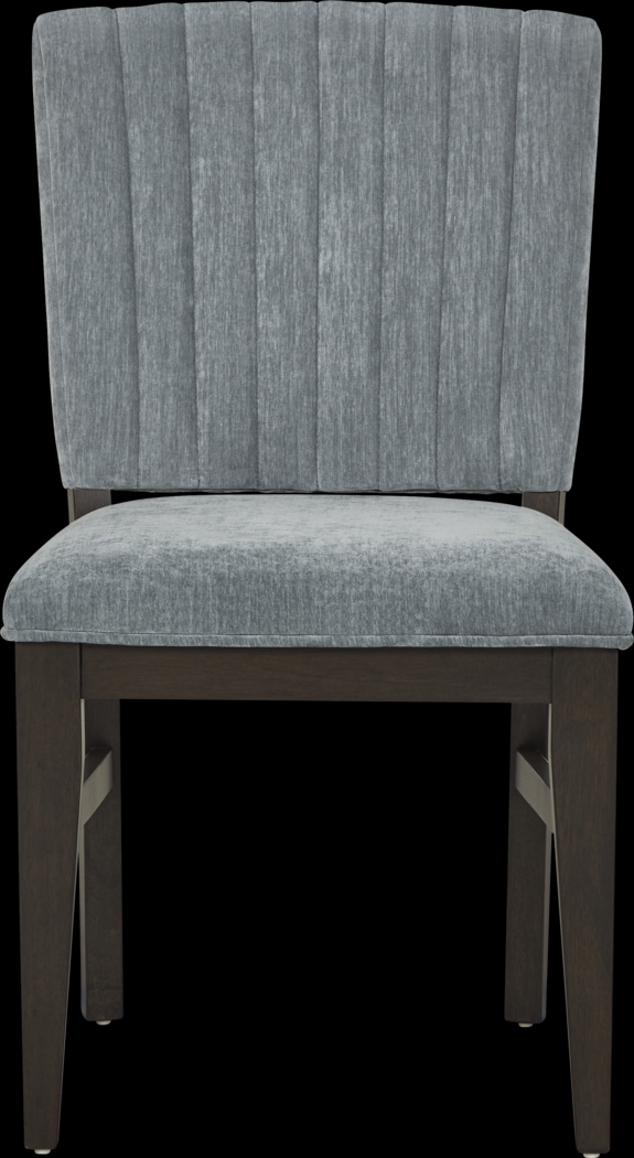 Cheetham Hill Espresso 90 in. 8 Pc Dining Room with Blue Chairs - Thumbnail - Image 13