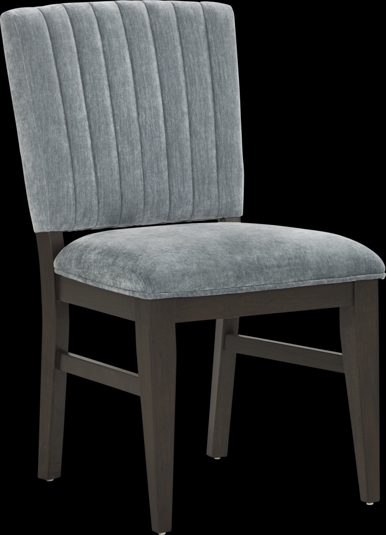 Cheetham Hill Espresso 90 in. 8 Pc Dining Room with Blue Chairs - Thumbnail - Image 12