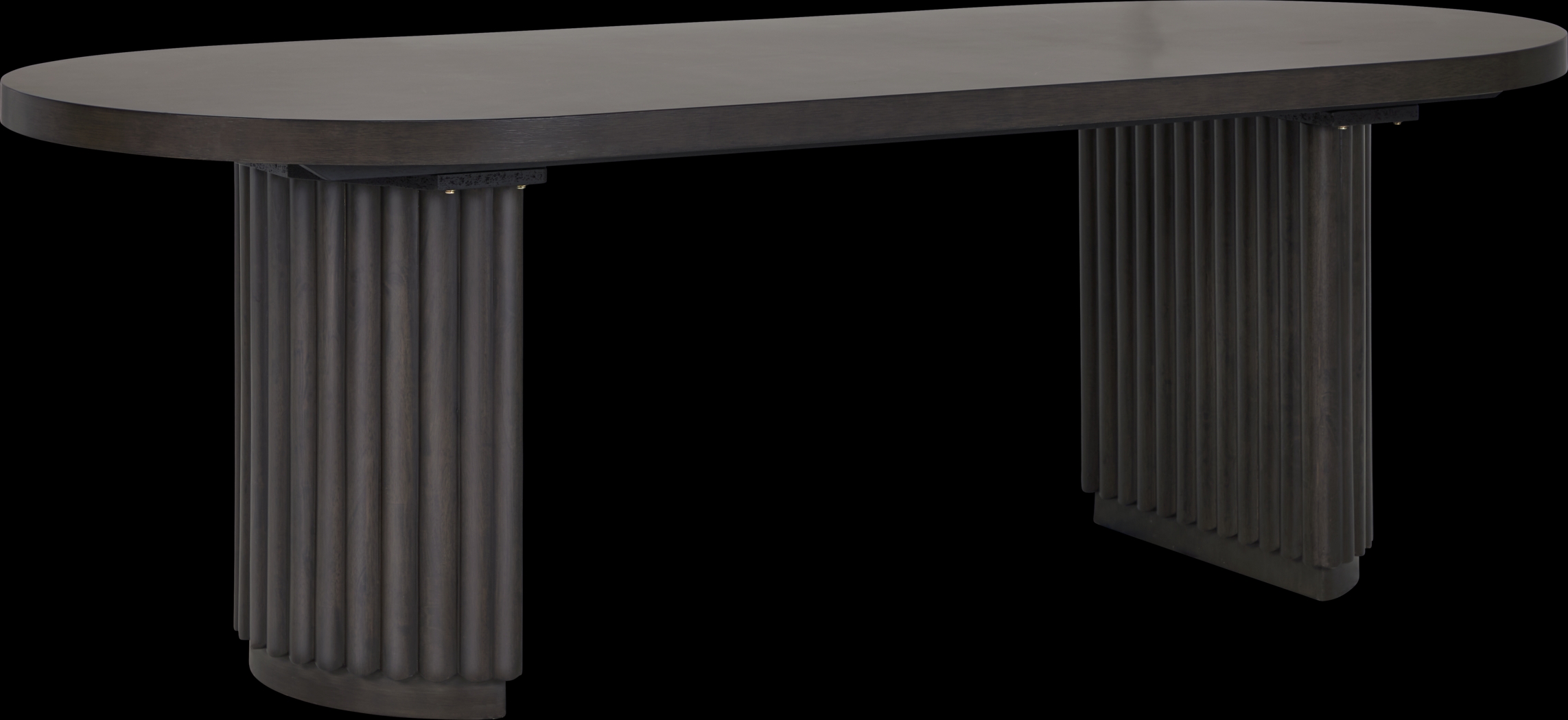 Cheetham Hill Espresso 90 in. 5 Pc Dining Room with White Chairs - Thumbnail - Image 2