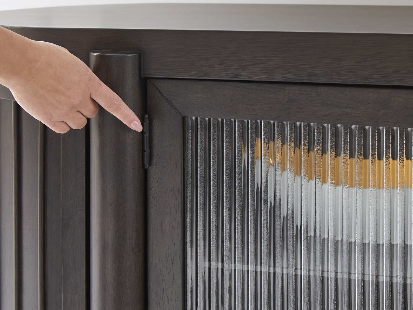 Cheetham Hill Espresso 90 in. 8 Pc Dining Room with Blue Chairs - Thumbnail - Image 7