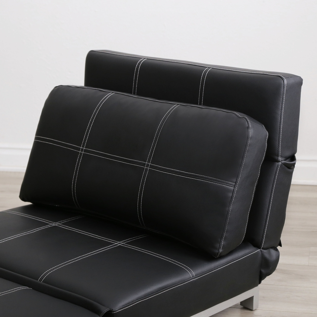 Cheever Black Convertible Futon Chair - Thumbnail - Image 4