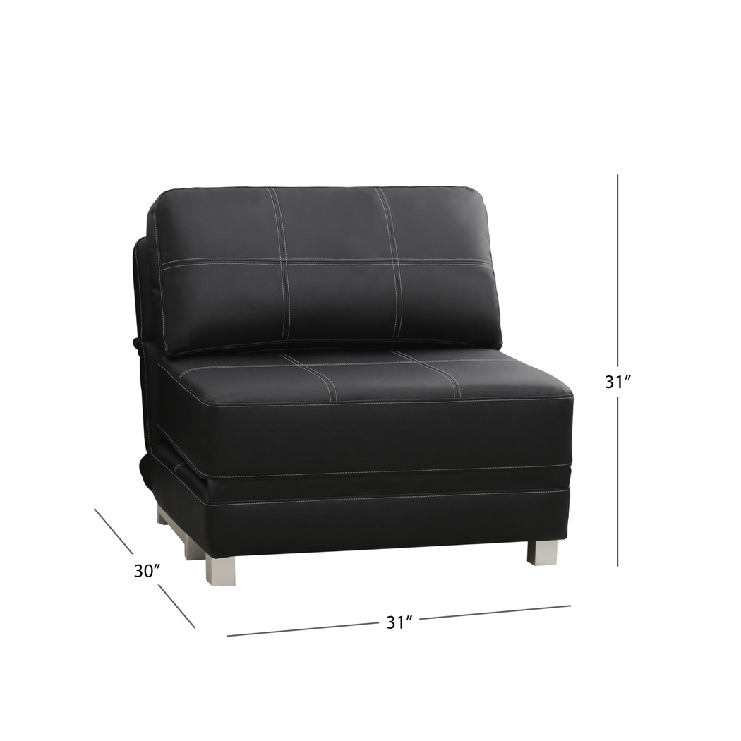 Cheever Black Convertible Futon Chair - Thumbnail - Image 6