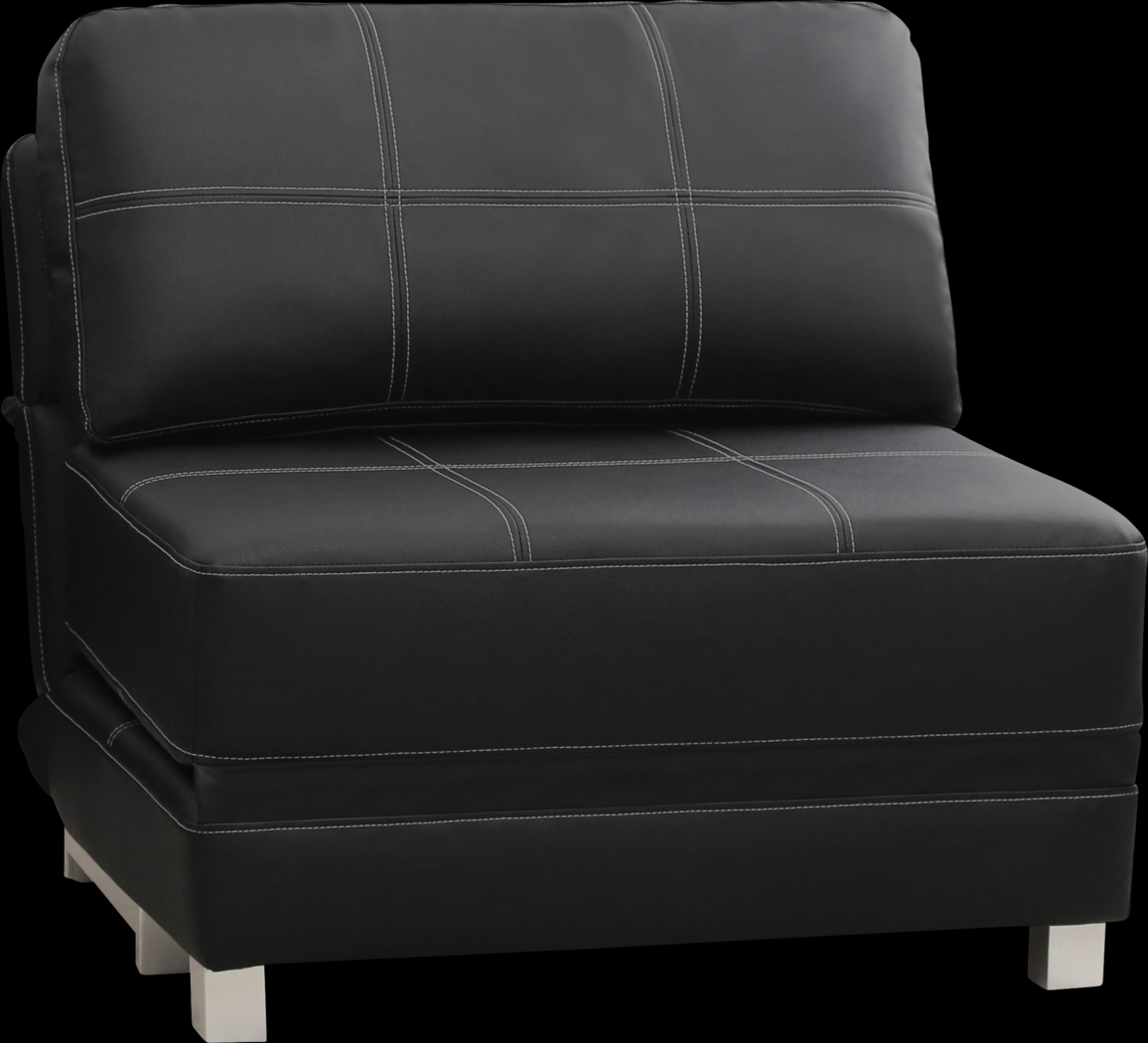 Cheever Black Convertible Futon Chair - Thumbnail - Image 1