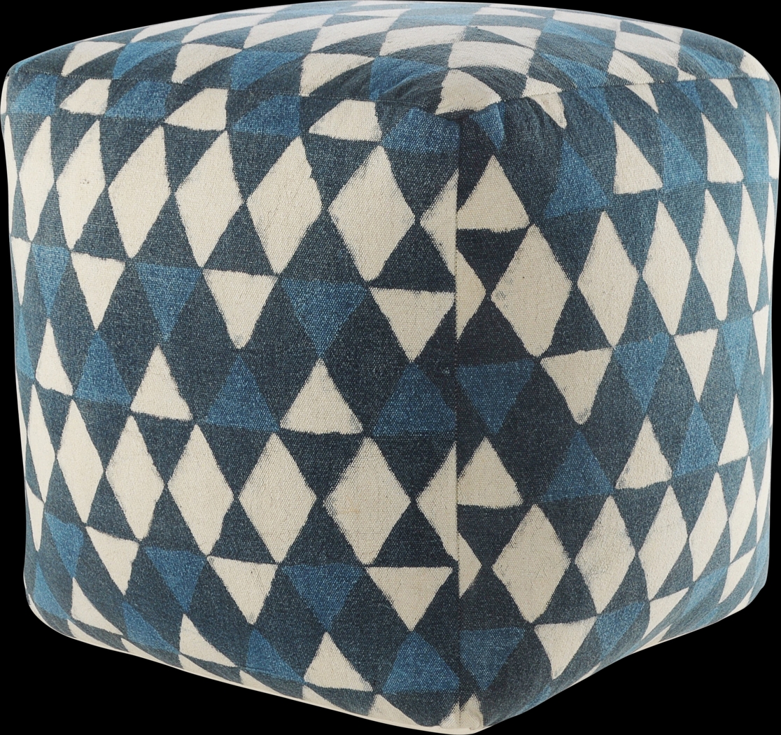 Chegue Blue/Cream Pouf - Thumbnail - Image 3