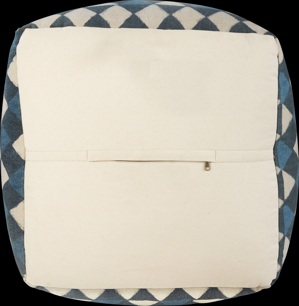 Chegue Blue/Cream Pouf - Thumbnail - Image 5