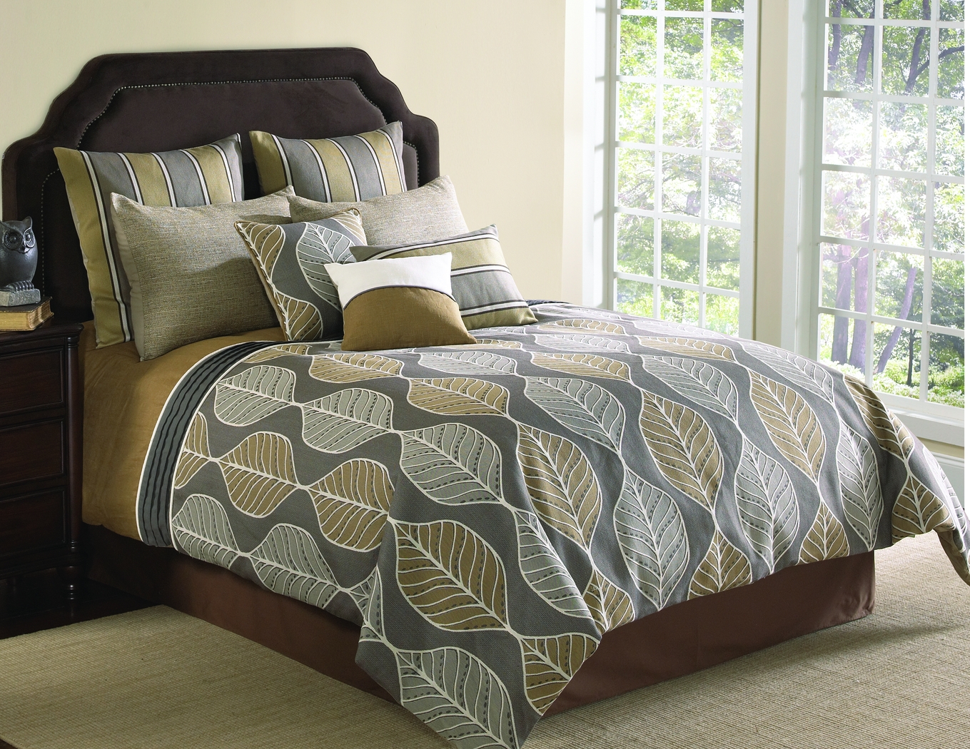 Chellvan Tan 10 Pc King Comforter Set - Thumbnail - Image 1