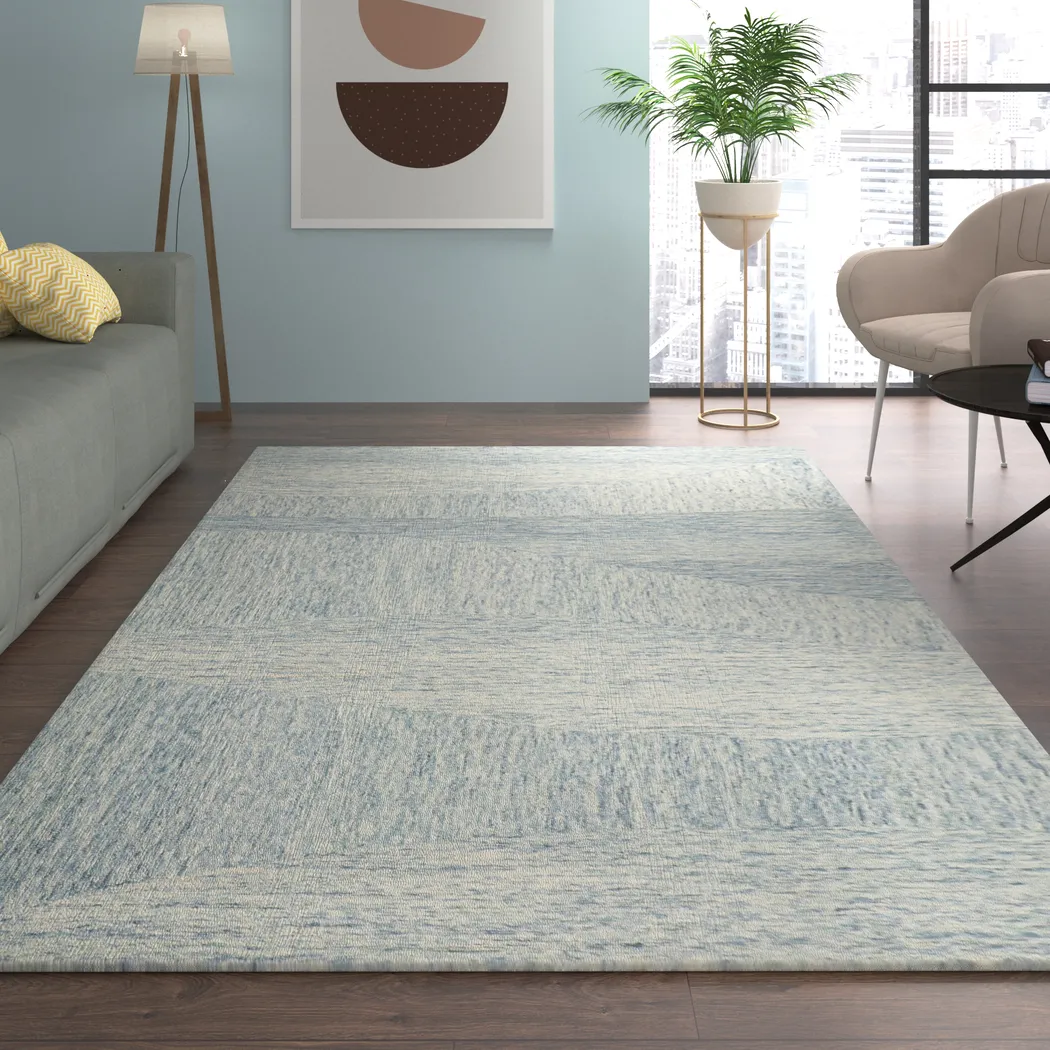 Chelsei Blue/Ivory 7'9 x 9'9 Rug - Thumbnail - Image 2