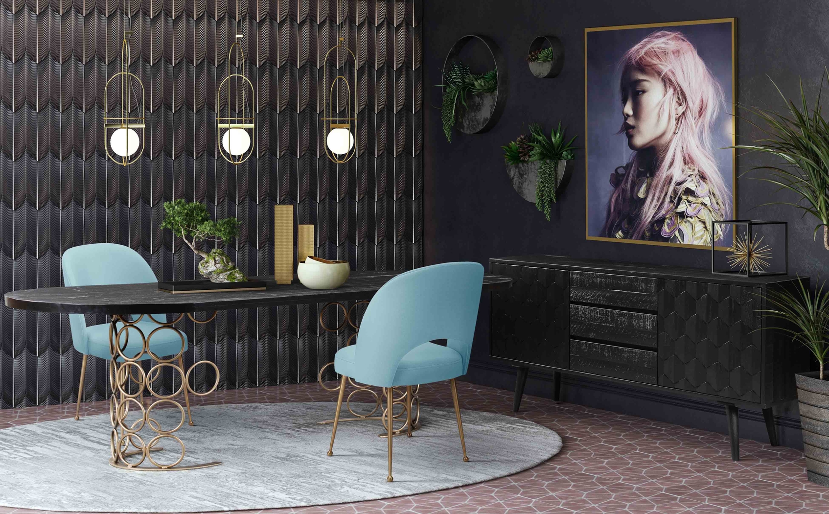 Chelsera Blue Dining Chair - Thumbnail - Image 5