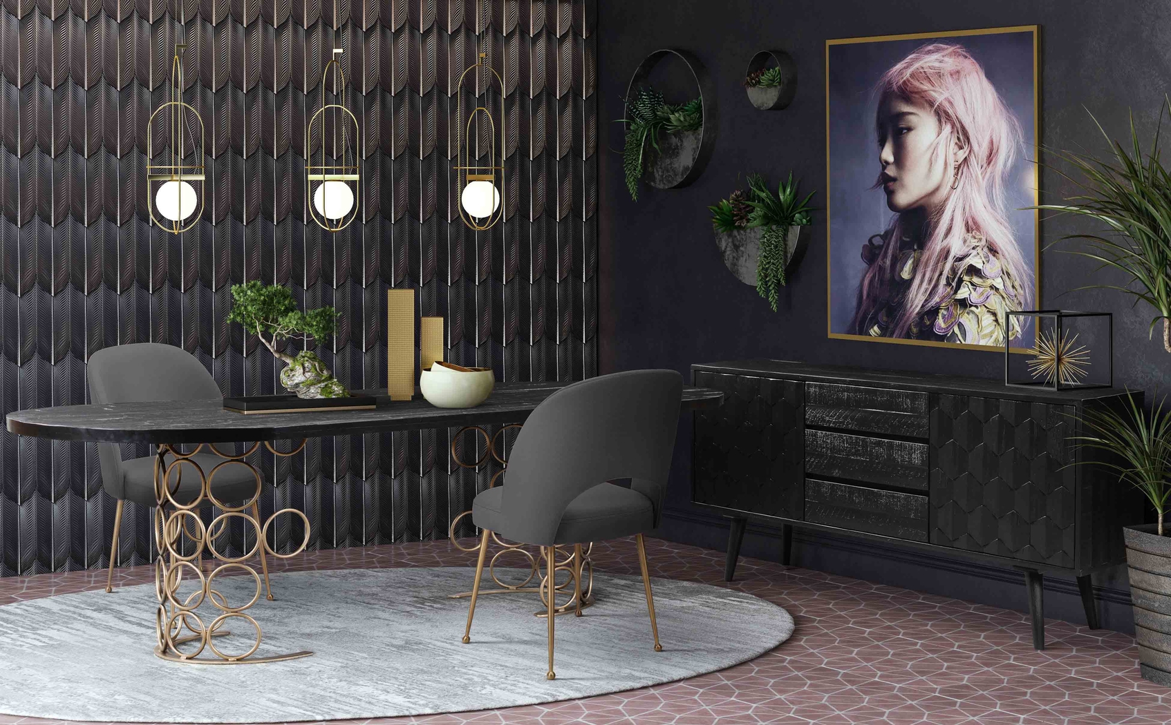 Chelsera Dark Gray Dining Chair - Thumbnail - Image 5