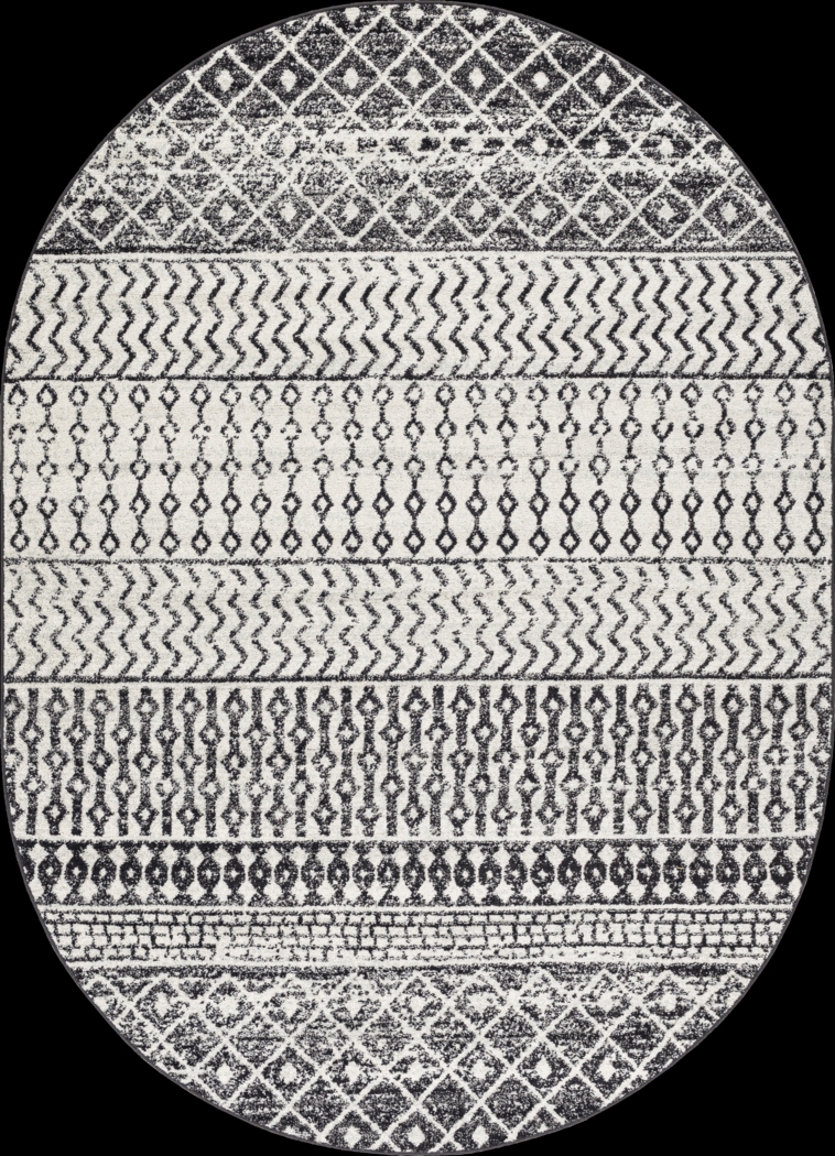 Chelsina I Gray 6'7 x 9' Oval Rug - Thumbnail - Image 1