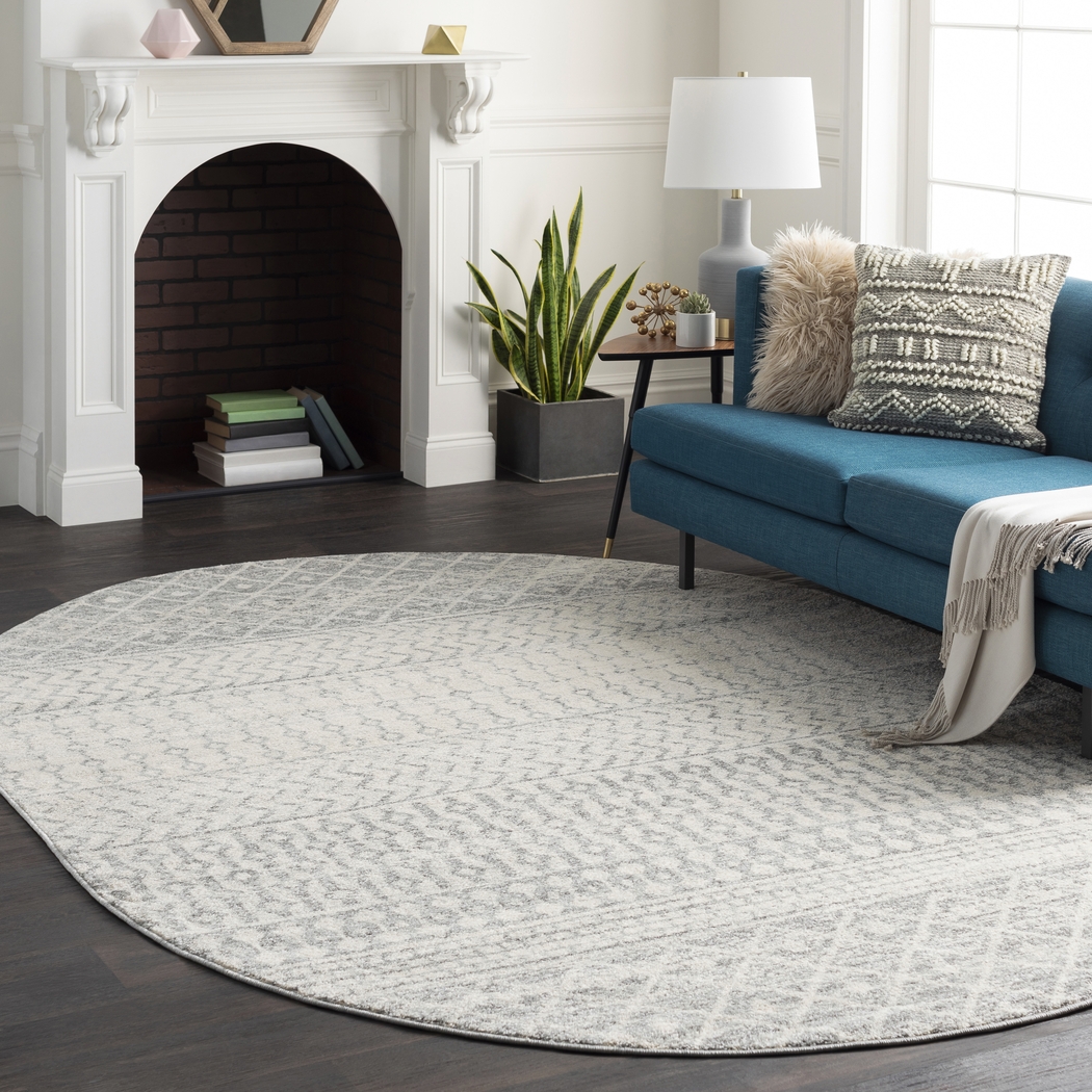 Chelsina I Light Gray 4' x 6' Oval Rug - Thumbnail - Image 2