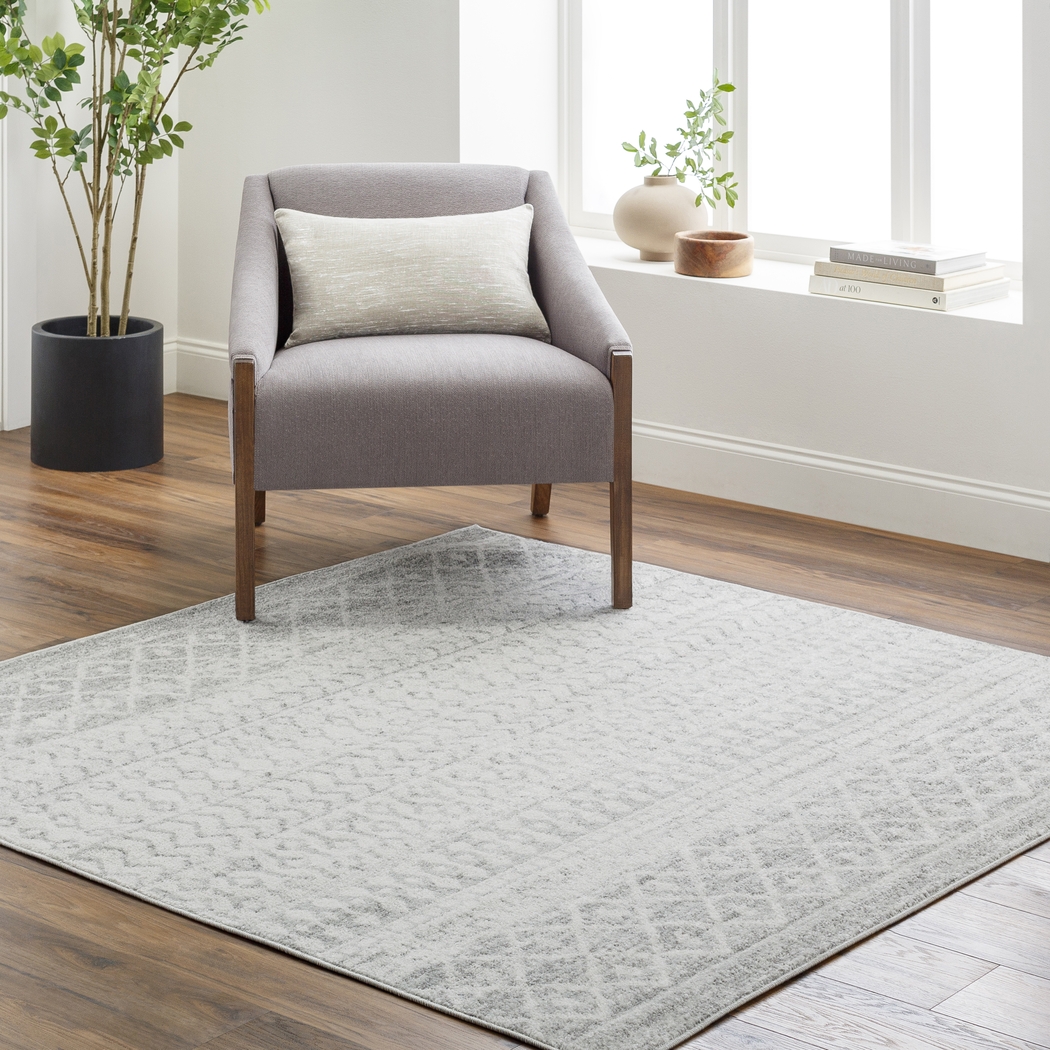 Chelsina I Light Gray 5' Square Rug - Thumbnail - Image 2