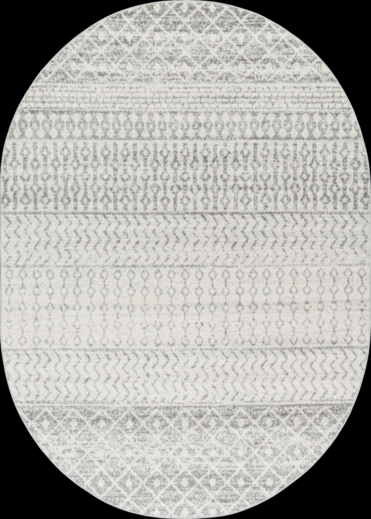 Chelsina I Light Gray 6'7 x 9' Oval Rug - Thumbnail - Image 1