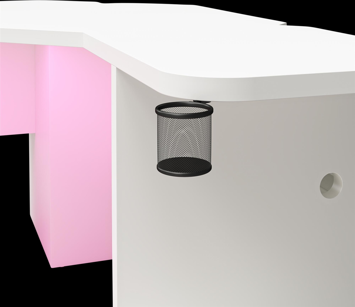 Chelswolde White Gaming Desk - Thumbnail - Image 5