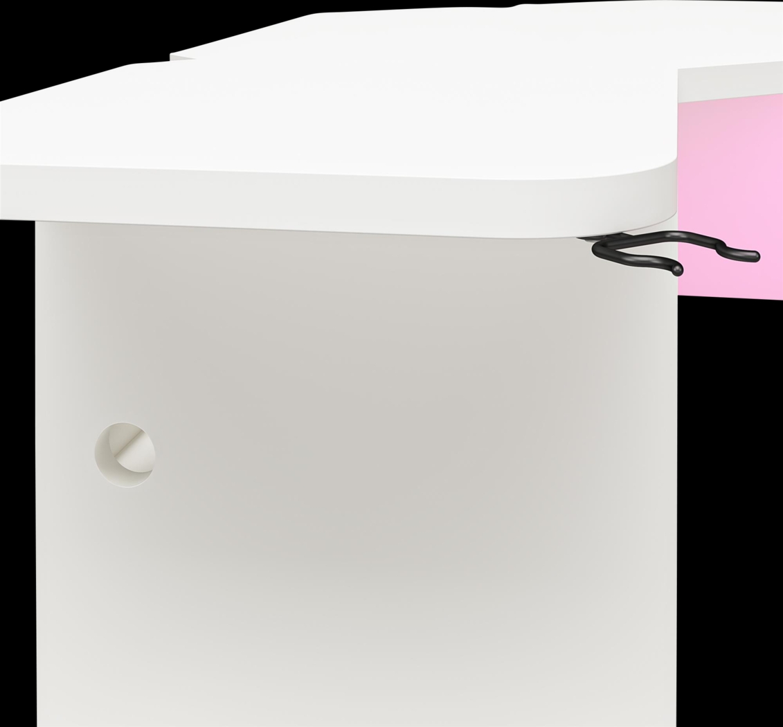 Chelswolde White Gaming Desk - Thumbnail - Image 6