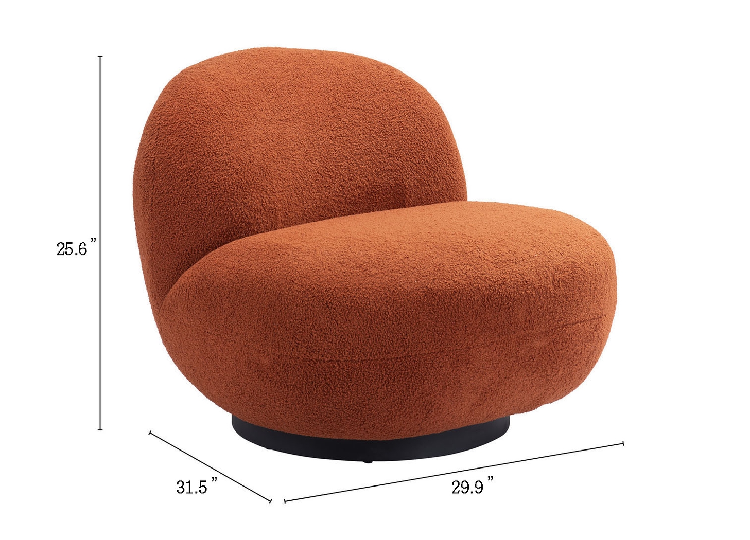 Chenega Orange Accent Chair - Thumbnail - Image 9