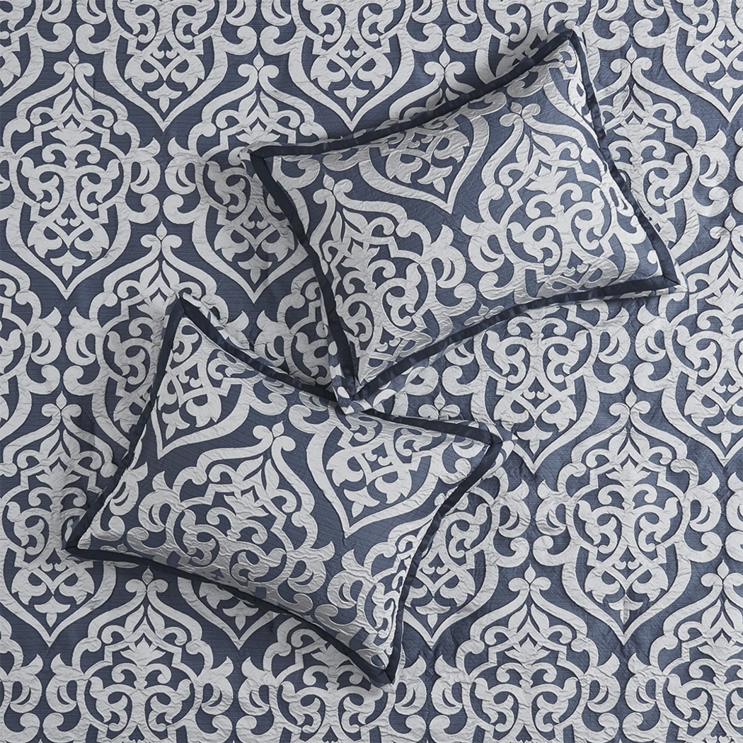 Cherbourg Blue 8 Pc California King Comforter Set - Thumbnail - Image 7