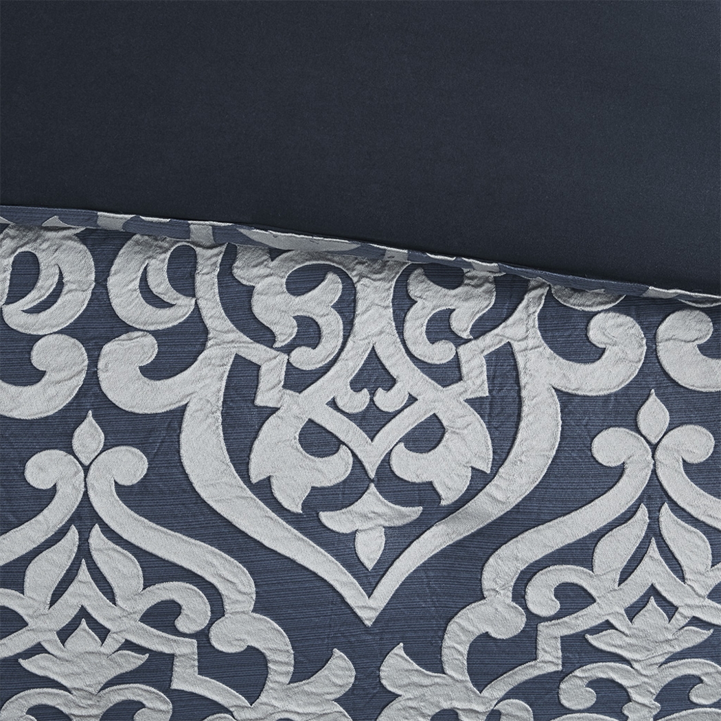 Cherbourg Navy 8 Pc Queen Comforter Set - Thumbnail - Image 10