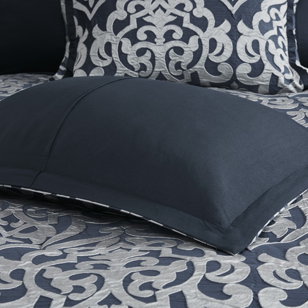 Cherbourg Navy 8 Pc Queen Comforter Set - Thumbnail - Image 5