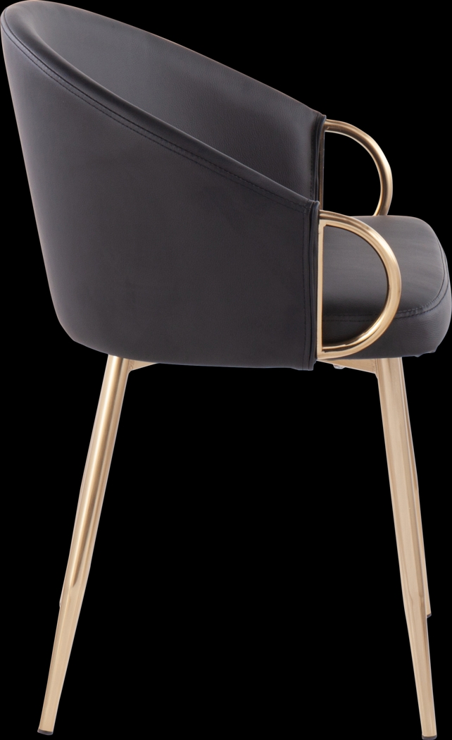Cherlyn Black Gold Side Chair - Thumbnail - Image 2