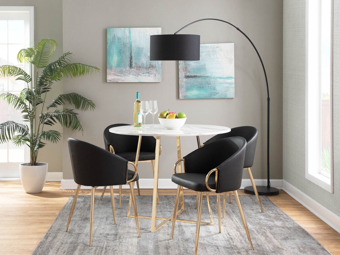 Cherlyn Black Gold Side Chair - Thumbnail - Image 7