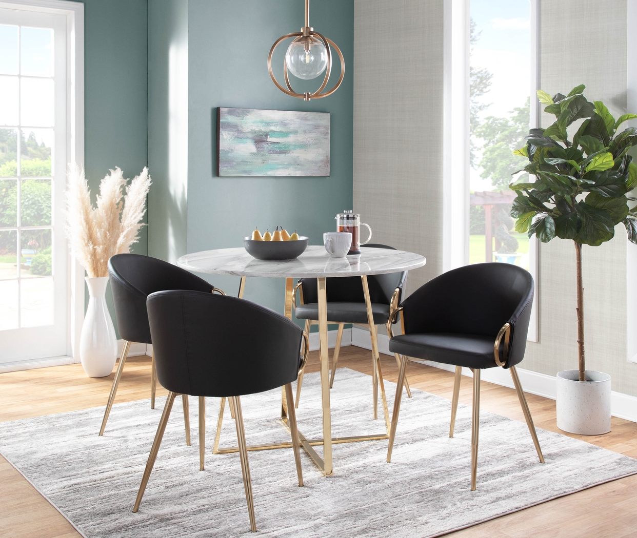 Cherlyn Black Gold Side Chair - Thumbnail - Image 8