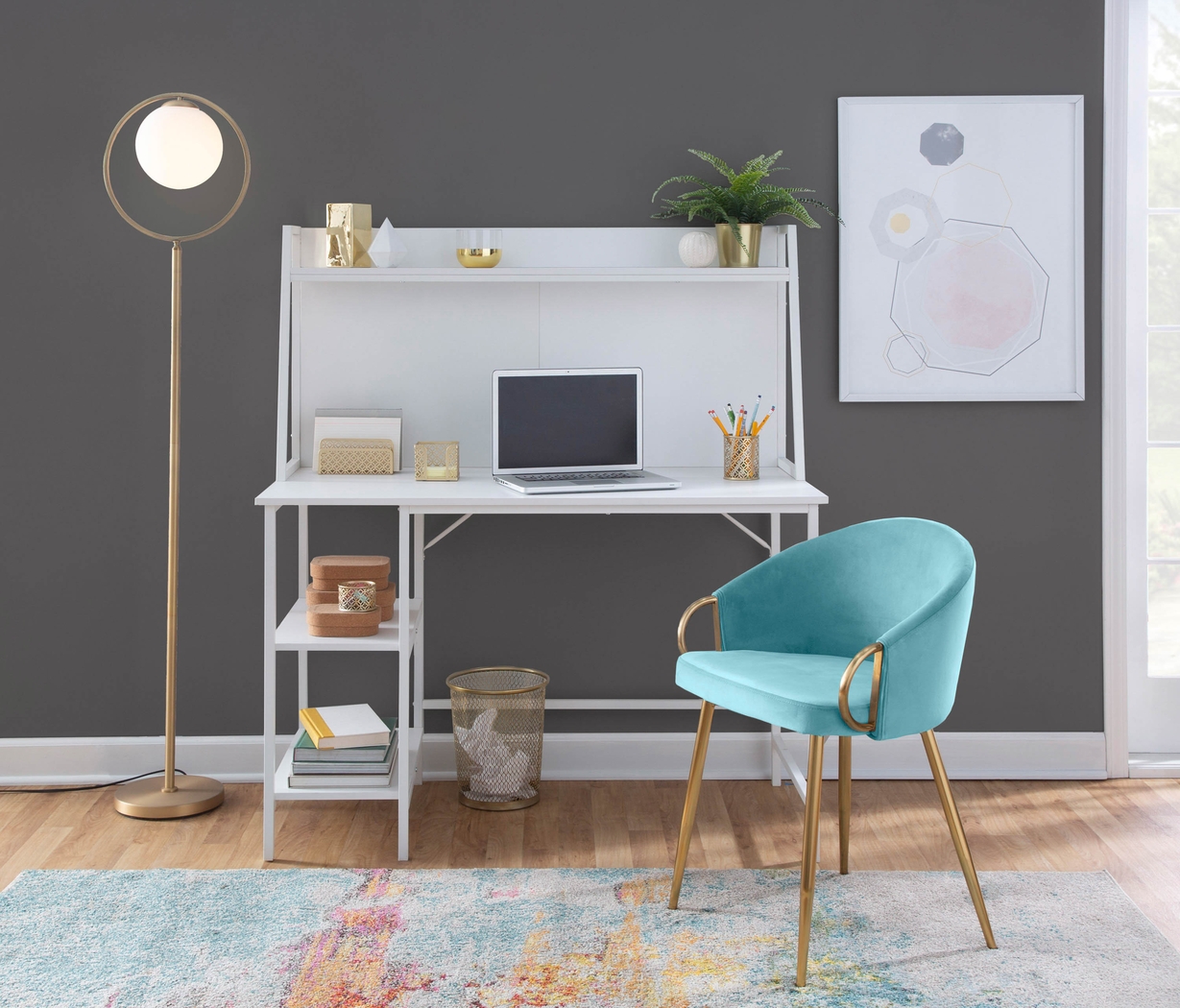 Cherlyn Blue Side Chair, Set of 2 - Thumbnail - Image 4