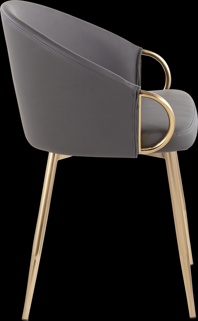Cherlyn Gray Gold Side Chair - Thumbnail - Image 2