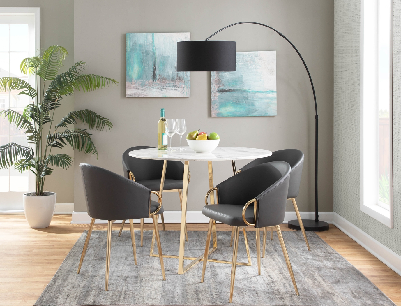 Cherlyn Gray Gold Side Chair - Thumbnail - Image 7