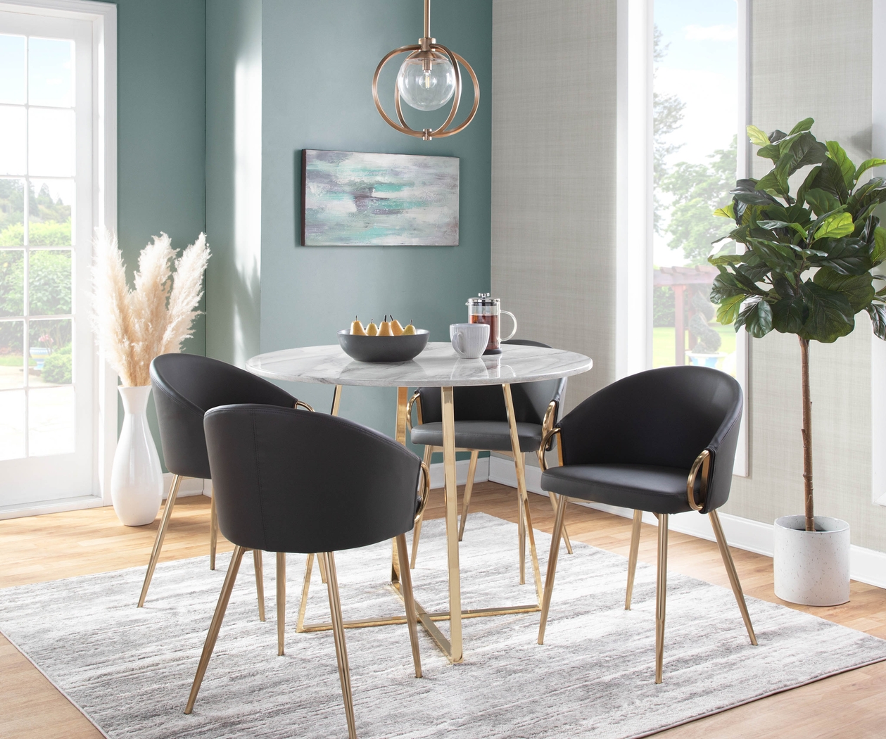 Cherlyn Gray Gold Side Chair - Thumbnail - Image 8