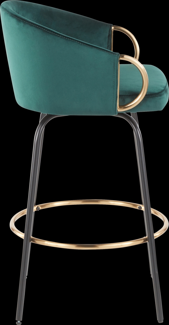 Cherlyn Green Velvet Counter Height Stool, Set of 2 - Thumbnail - Image 3