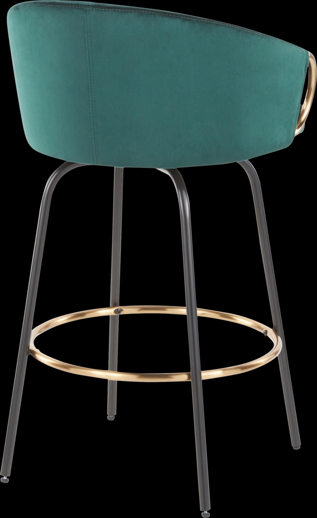 Cherlyn Green Velvet Counter Height Stool, Set of 2 - Thumbnail - Image 4
