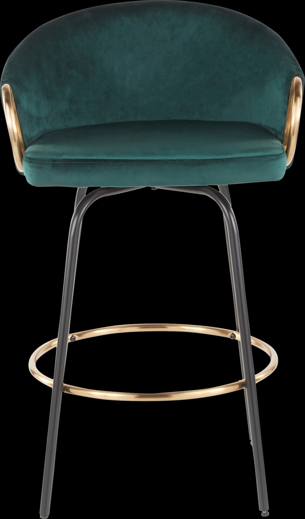 Cherlyn Green Velvet Counter Height Stool, Set of 2 - Thumbnail - Image 6