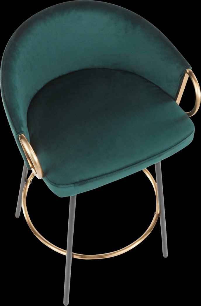 Cherlyn Green Velvet Counter Height Stool, Set of 2 - Thumbnail - Image 7