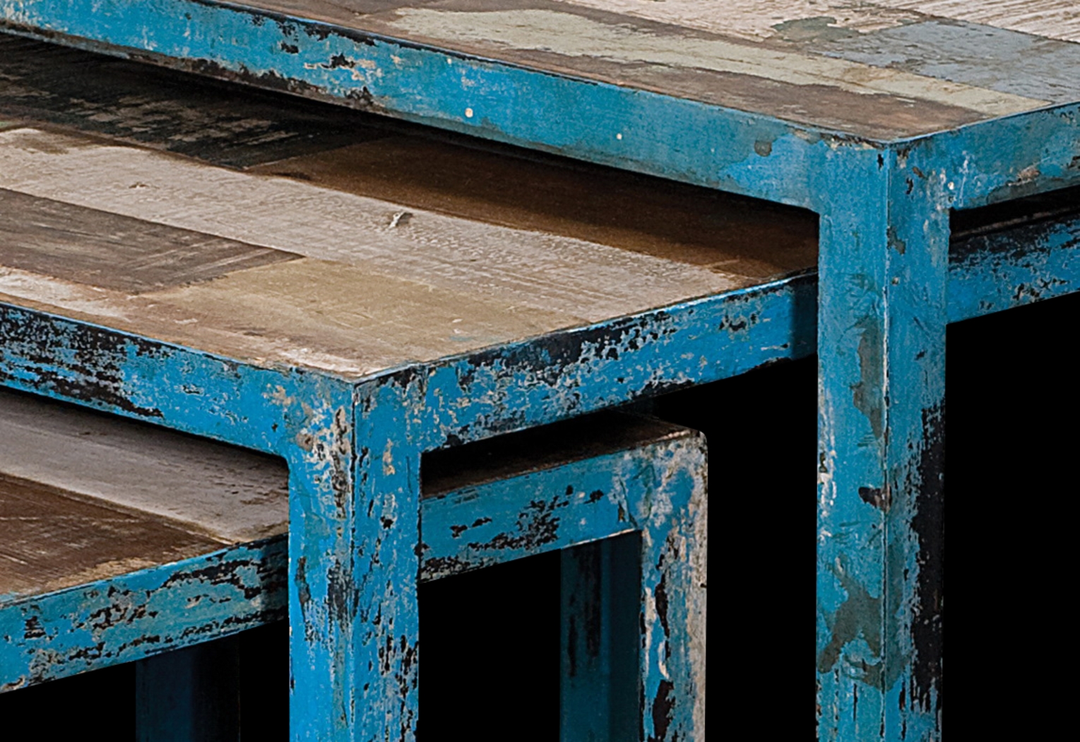 Cherringham Blue Nesting Tables - Thumbnail - Image 2