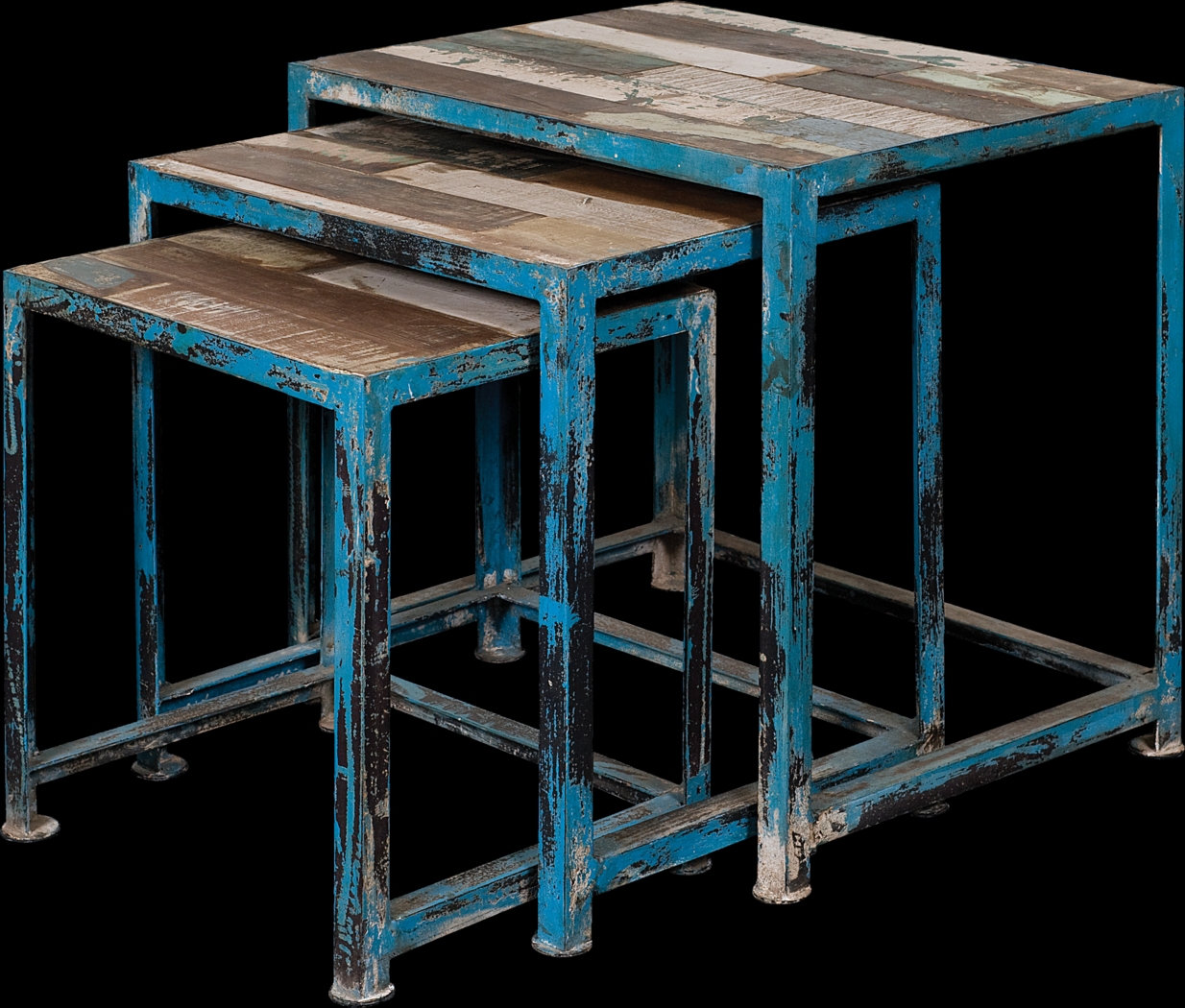 Cherringham Blue Nesting Tables - Thumbnail - Image 1