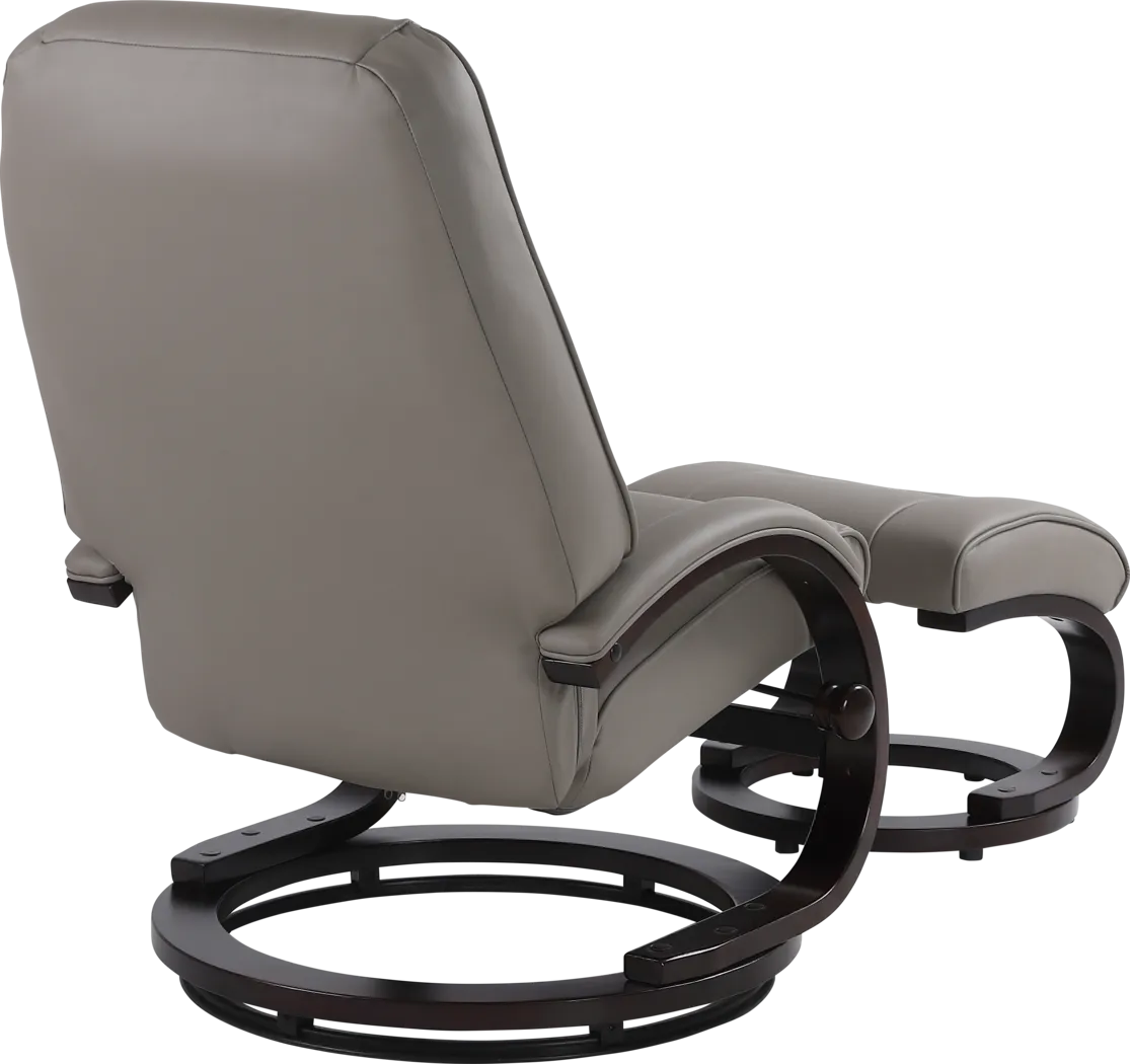 Cherwek Gray Manual Recliner and Ottoman - Thumbnail - Image 5