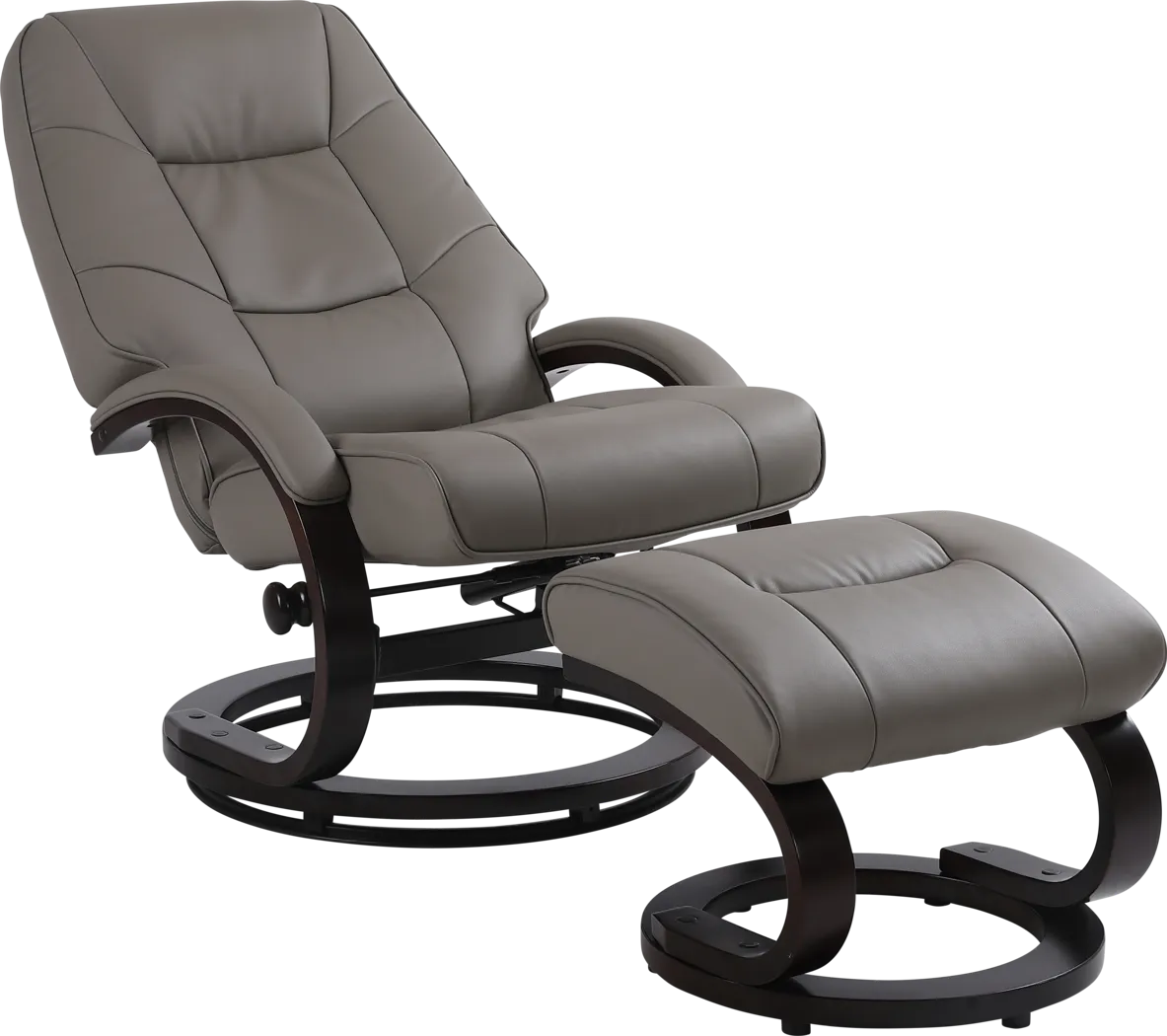 Cherwek Gray Manual Recliner and Ottoman - Thumbnail - Image 6