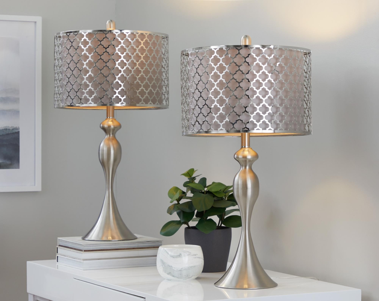 Cheryl Court Silver Table Lamps, Set of 2 - Thumbnail - Image 2