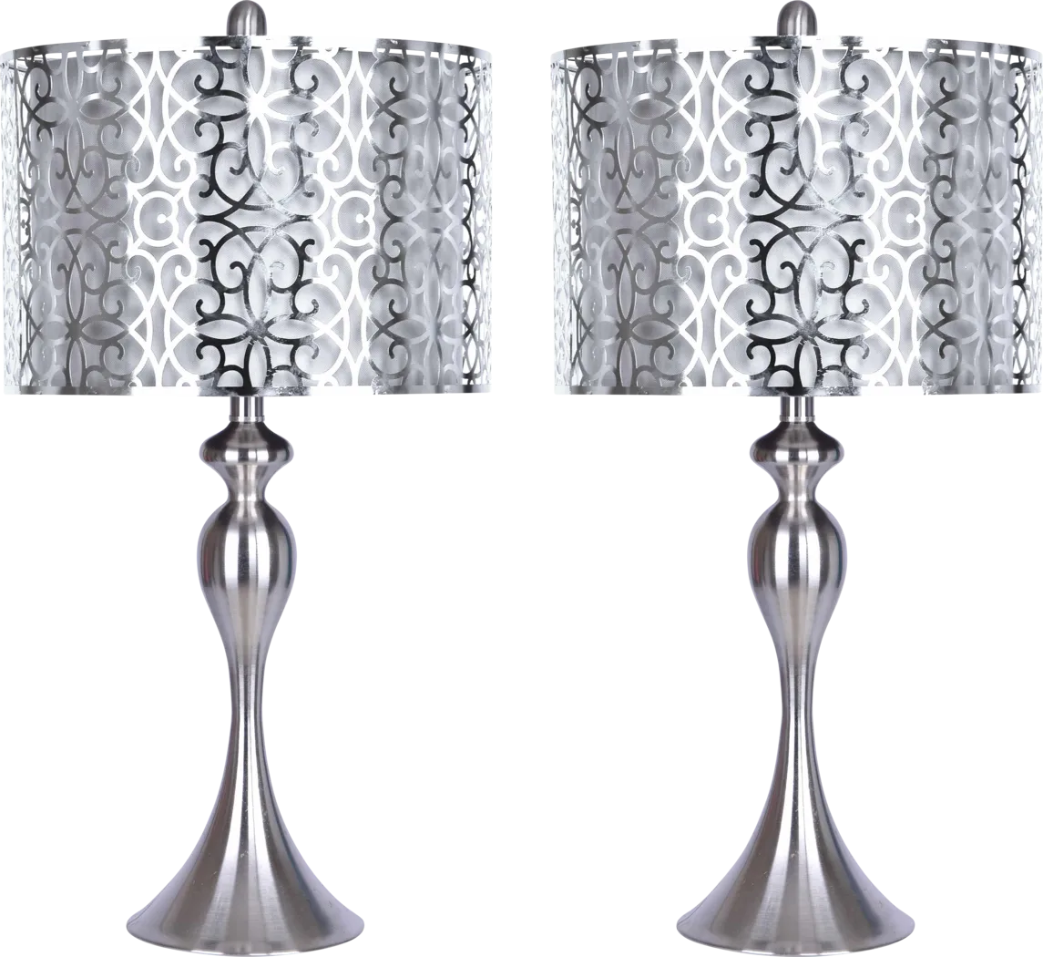 Cheryl Court Silver Lamp Set of 2 - Thumbnail - Image 1