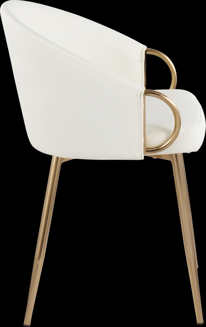 Cherylyn White Gold Side Chair - Thumbnail - Image 2